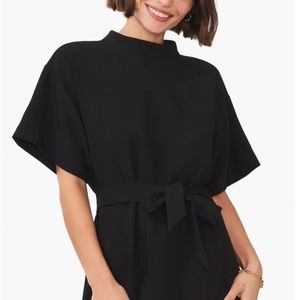 VINCE CAMUTO Tie Waist Mock Neck Dress Women Size XXL  Short Dress Short Sleeves